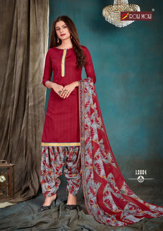 Roli Moli Royal Patiala Casual Daily Wear Printed Cotton Dress Material Collection